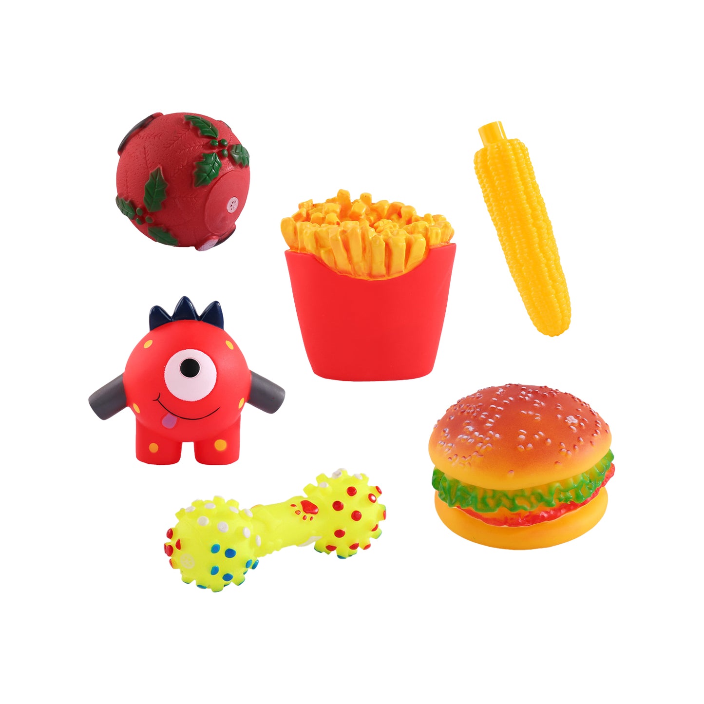 Bite-resistant sound-emitting rubber pet toys