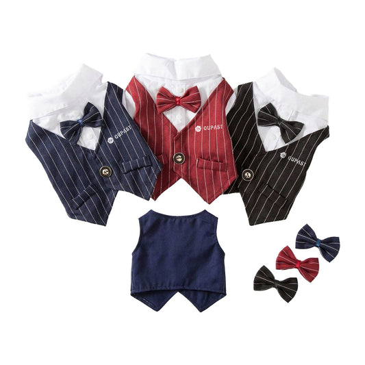 Spring Cat Pet Clothing: Suit, Formal Dress, Shirt, Vest