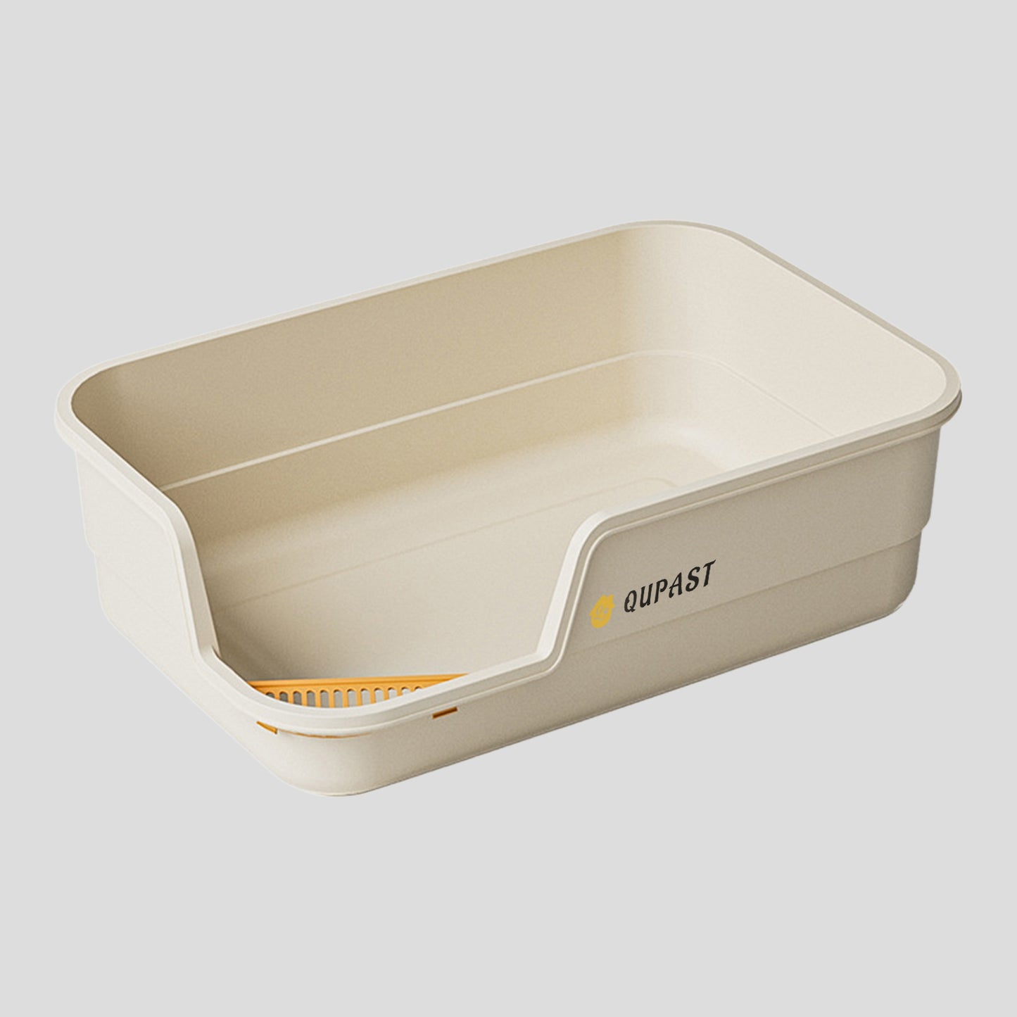 Semi-enclosed cat litter box with heightened anti-splash high fence