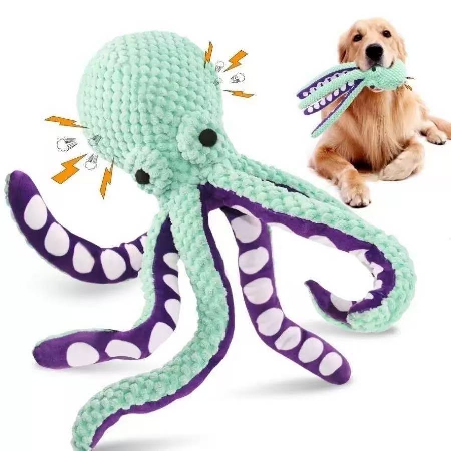2 Packs Plush Squeaky Octopus