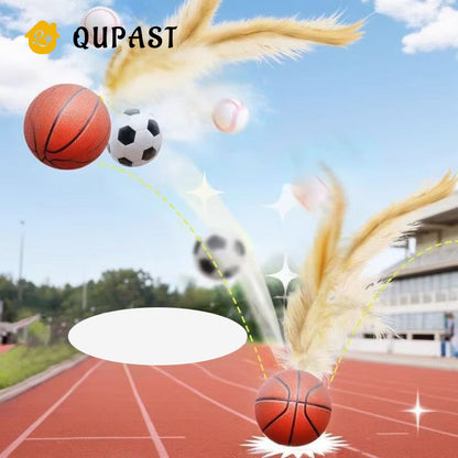 Cat Elastic Ball Feathered Badminton Rubber Ball Interactive Toy
