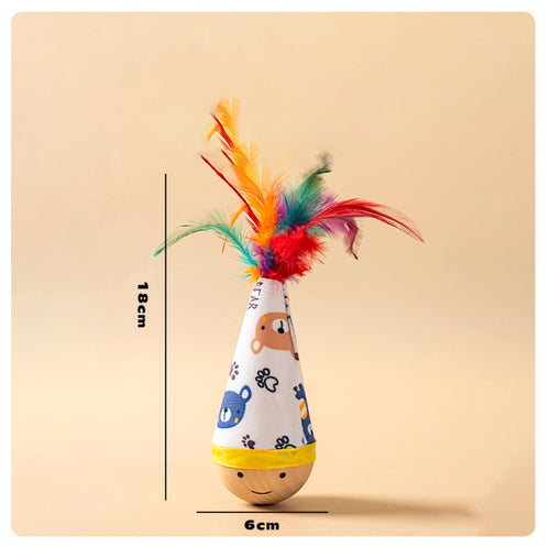 Topple-proof cat toy, a boredom-busting pet toy