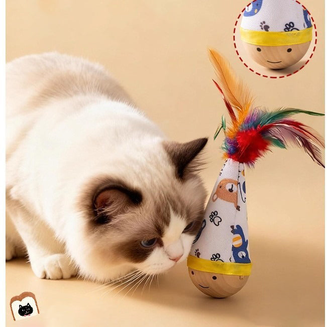 Topple-proof cat toy, a boredom-busting pet toy