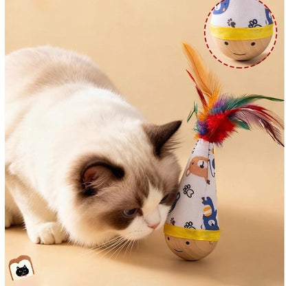 Topple-proof cat toy, a boredom-busting pet toy