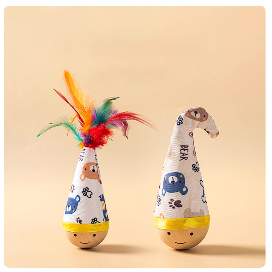 Topple-proof cat toy, a boredom-busting pet toy
