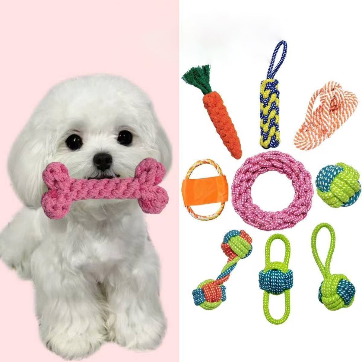 Knotted Braided Chew Rope Pet Toy
