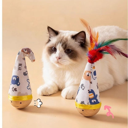 Topple-proof cat toy, a boredom-busting pet toy