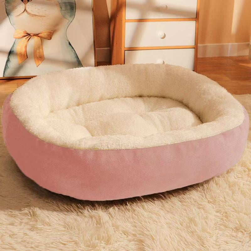Pink oval nest fleece-lined warm style