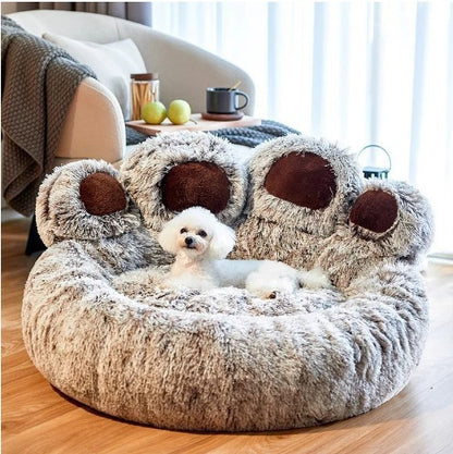New Plush-Lined Pet Dog Bed, All-Season Warm Sofa Bed
